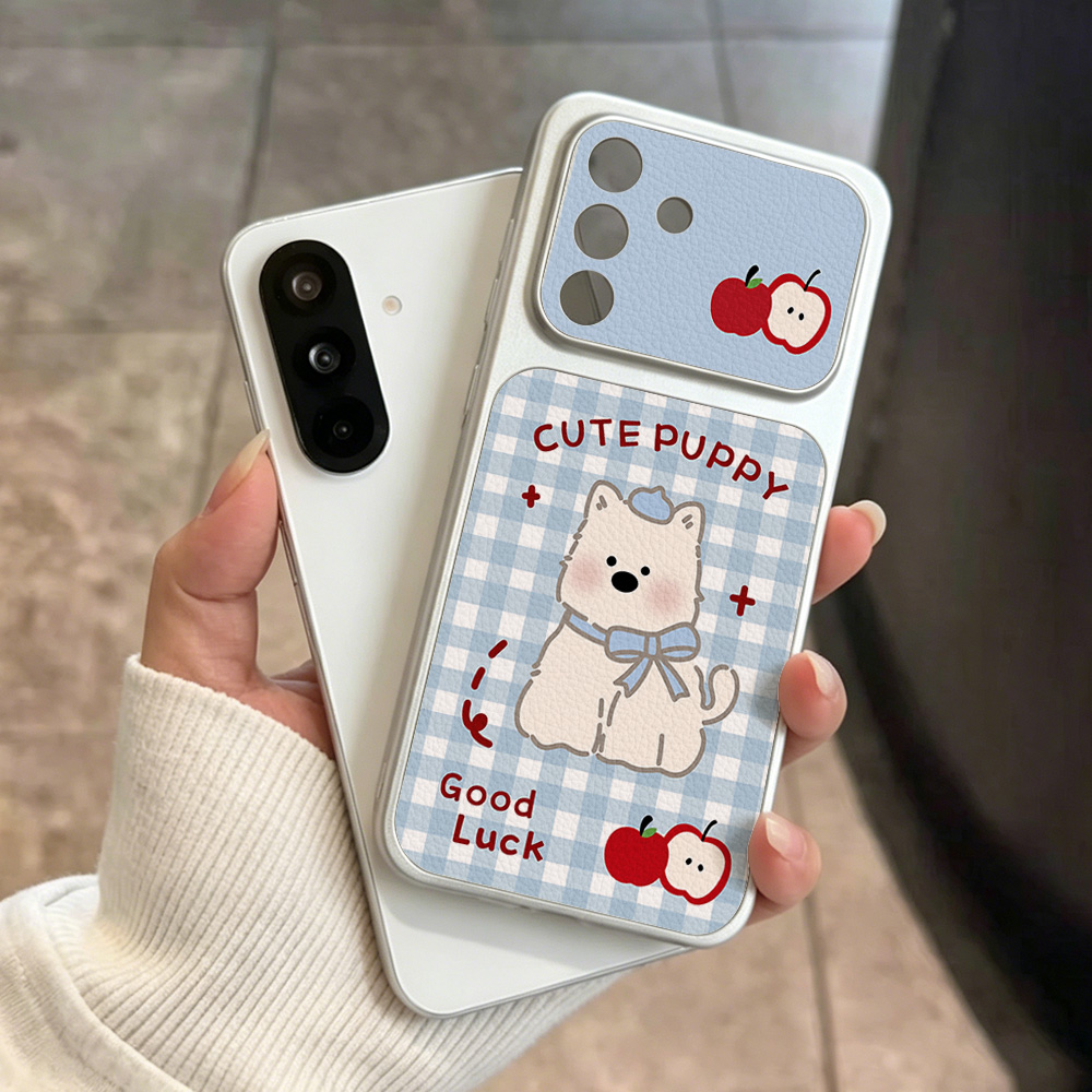 Phone Cases Blue - Mavi Ekoseli Köpek Desenli Telefon Kılıfı