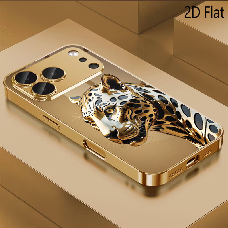 Phone Cases That Cover The Camera - Çita desenli temperli cam tasarım iPhone