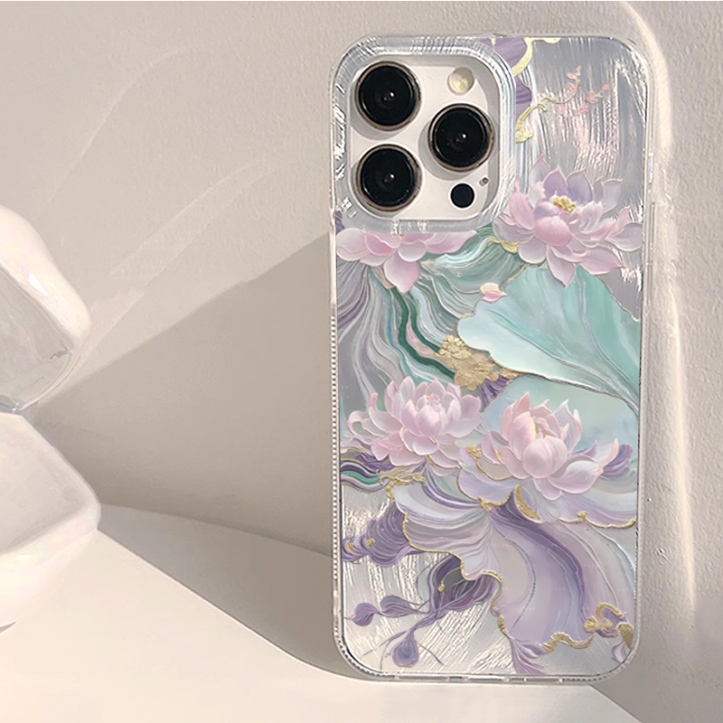 Phone Cases Purple - Rüya Gibi Mor Lotus Baskılı Estetik