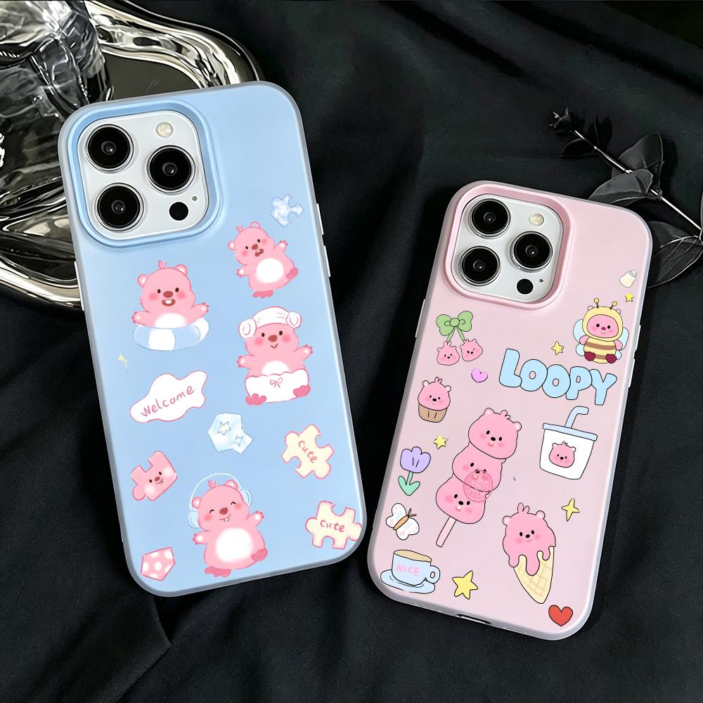 Phone Cases Loopy - 2'si 1 arada çift katmanlı dopamin