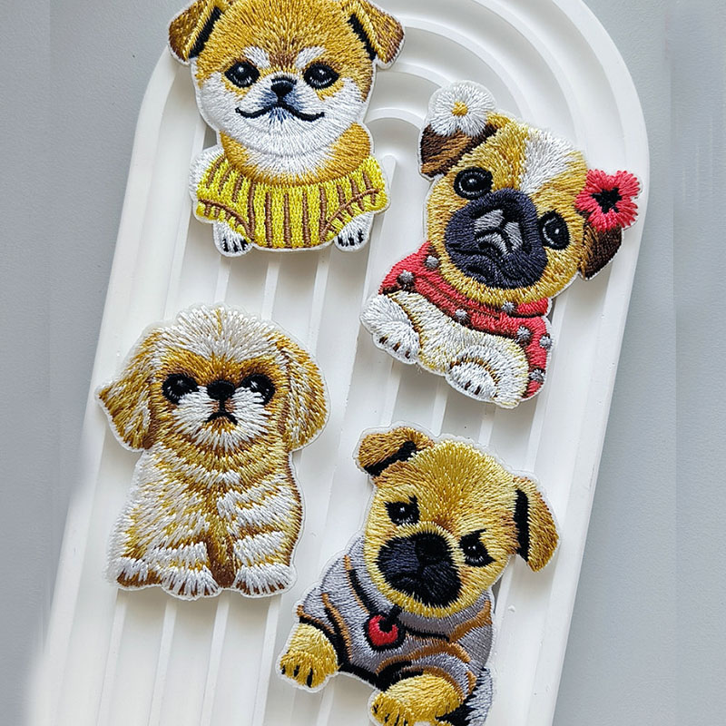 Phone Cases Eco Friendly - Sevimli Köpek Nakış Yama Kendinden yapışkanlı
