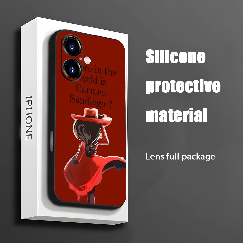 Phone Cases Iphone 16 - Sıcak Carmen Sandiego Karikatür Telefon Kılıfı