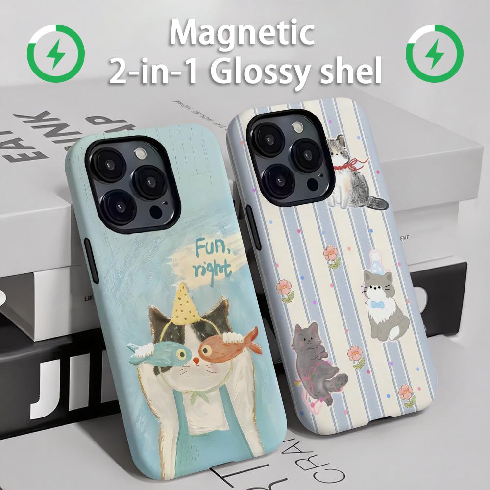Phone Cases Iphone 16 - Sevimli kediler ve köpekler Telefon Kılıfı