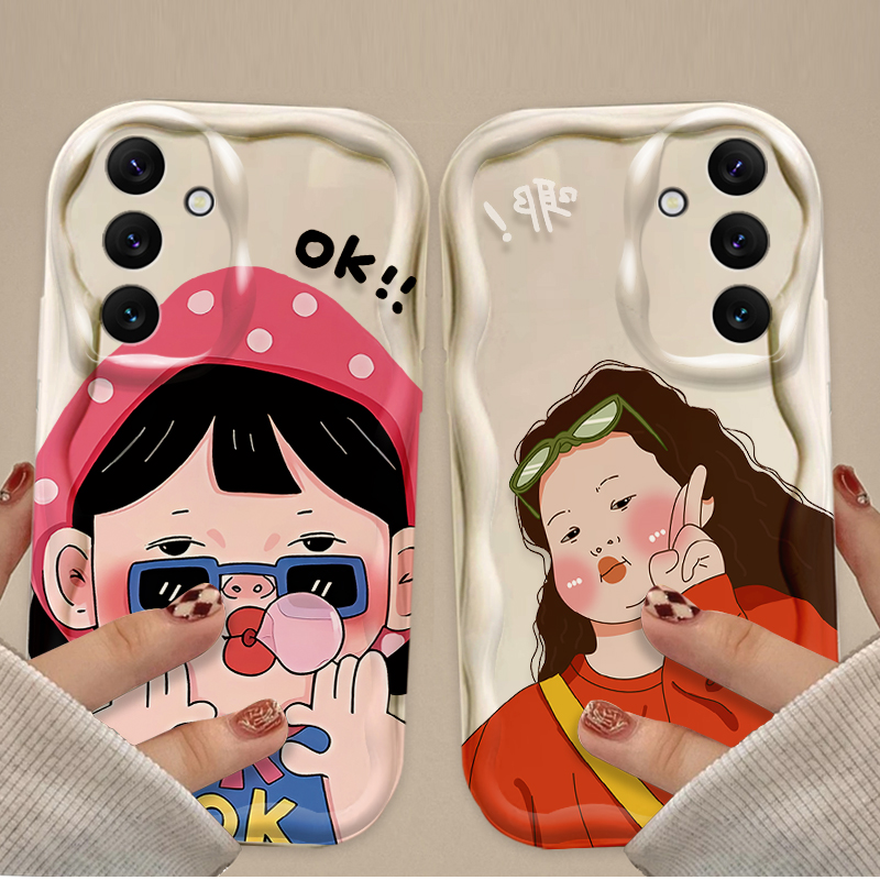 Phone Cases For Boys - Komik Çocuk Sevimli Kız Dalgalı Yumuşak