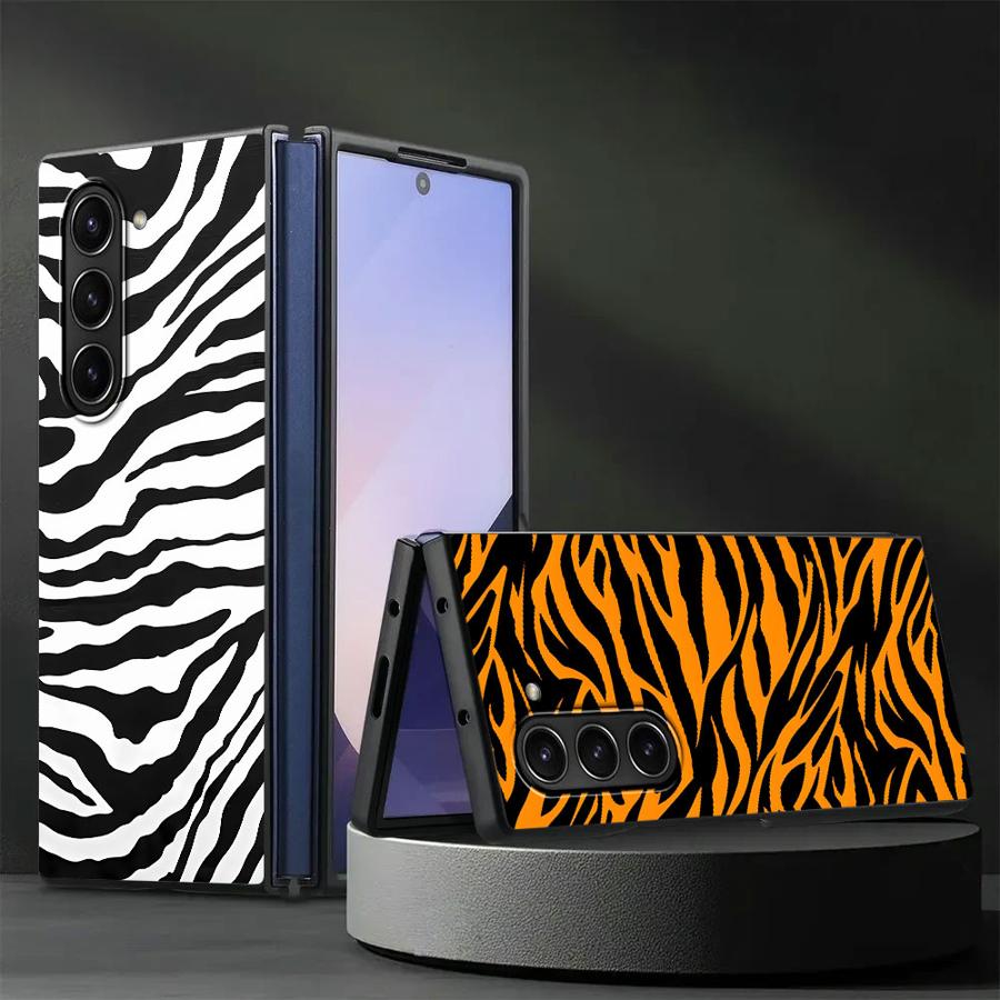 Phone Cases Z Fold 7 - Zebra Çizgili Ayçiçeği Arka Telefon Kılıfı