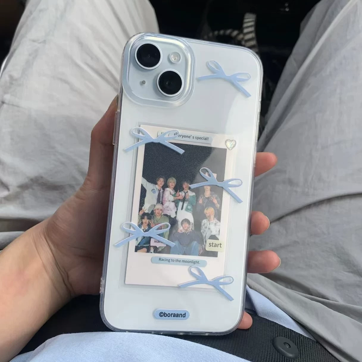 Phone Cases Blue - İnsta Tarzı Sade Mavi Fiyonklu Taze