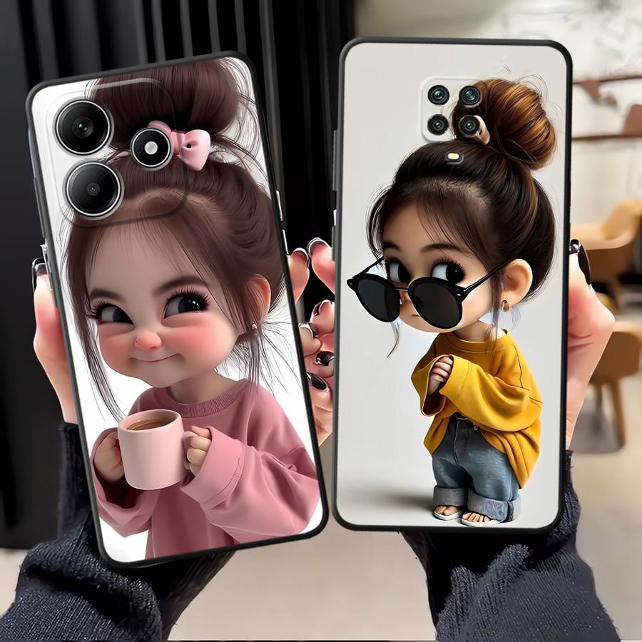 Phone Cases For Girls - Karikatür Kız Desenli Telefon Kılıfı Xiaomi