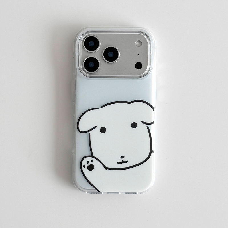 Phone Cases Korea - Kore Minimalist Sevimli Köpek Yavrusu Telefon