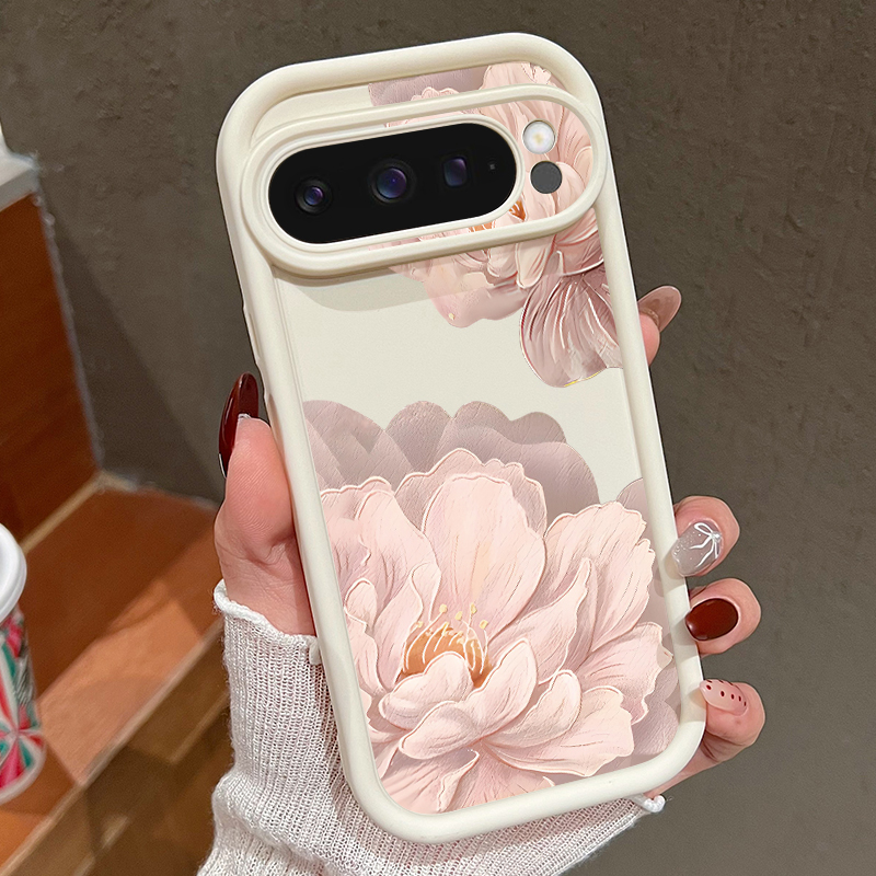 Phone Cases Google Pixel 7 - Pembe Çiçek Desenli Yumuşak TPU Telefon