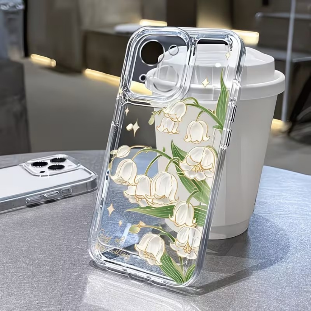 Phone Cases With Camera Cover - Vintage Vadideki Zambak Desenli Telefon Kılıfı