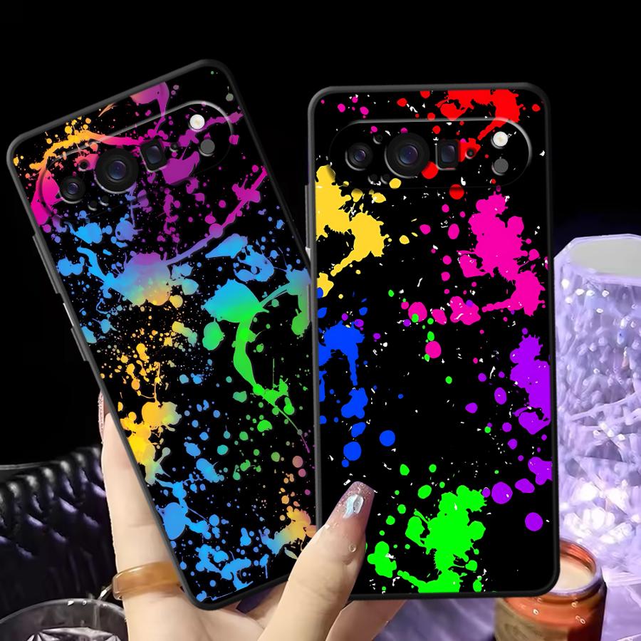 Phone Cases Google Pixel 7 - Gökkuşağı Boya Sıçramaları Funda Telefon Kılıfı