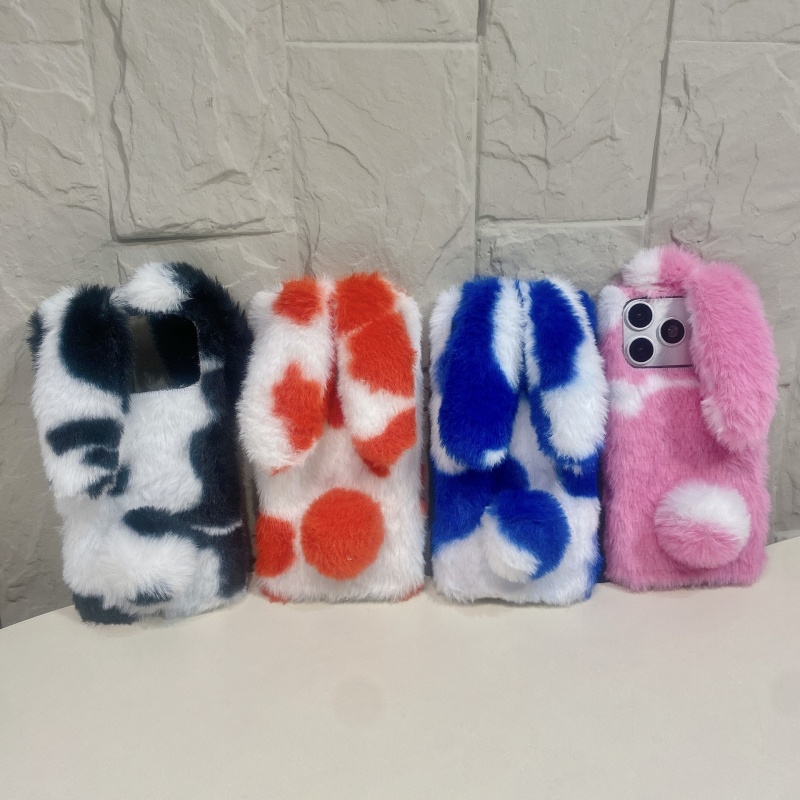 Phone Cases Iphone 16 - Sevimli Tavşan Tasarımlı Tüylü Telefon Kılıfları