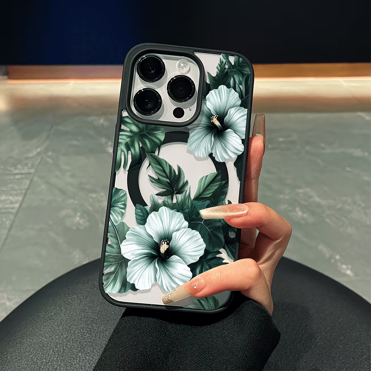 Phone Cases Magnetic - Yeşil Çiçek Desenli Telefon Kılıfı iPhone
