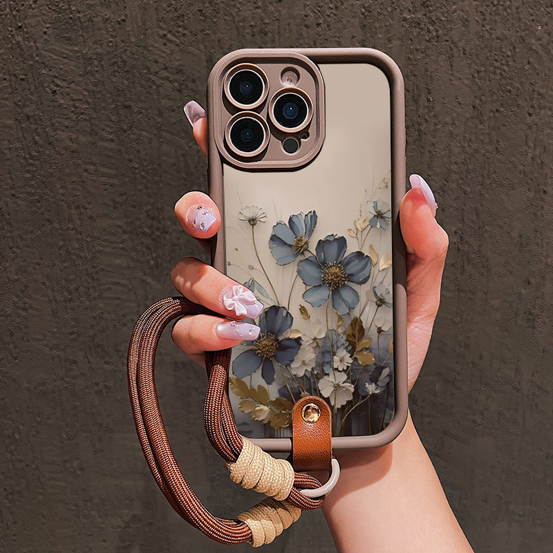 Mavi Çiçekli Kordon Askılı Tel - Phone Cases Blue incelemesi ve fiyatı