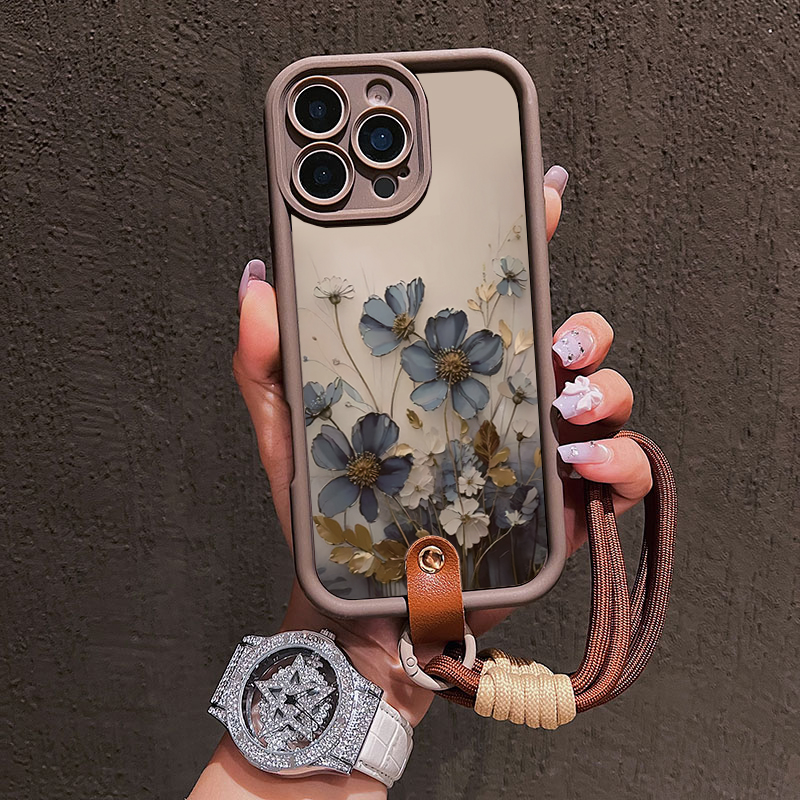 Mavi Çiçekli Kordon Askılı Tel - Phone Cases Blue incelemesi ve fiyatı