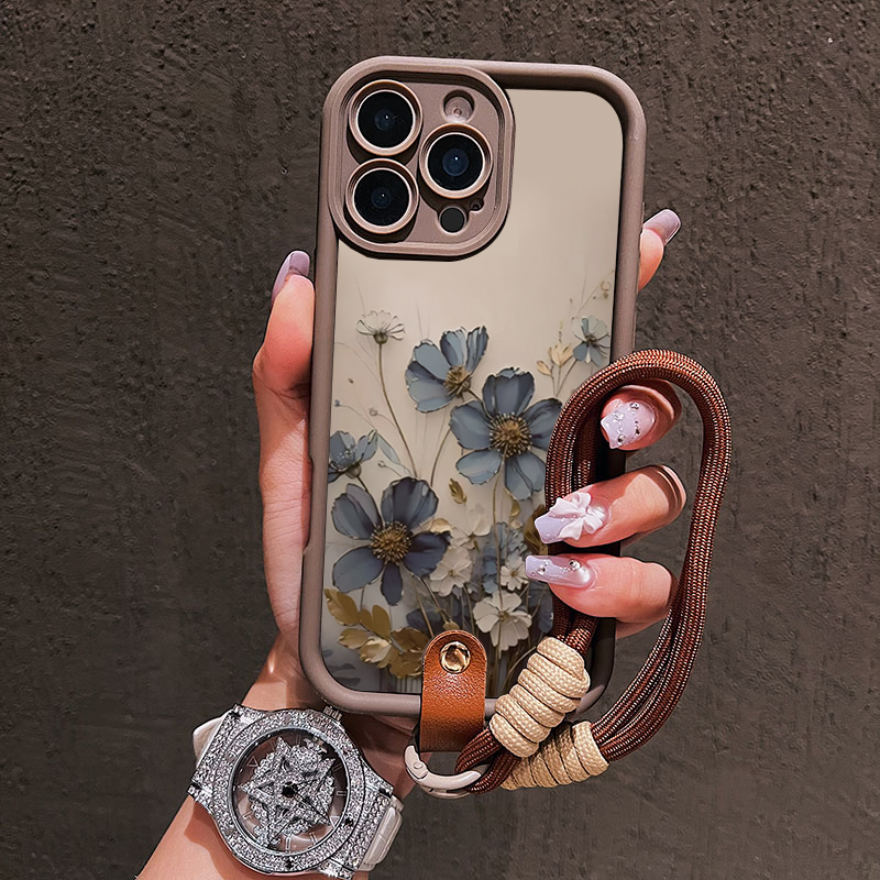 Mavi Çiçekli Kordon Askılı Tel - Phone Cases Blue incelemesi ve fiyatı