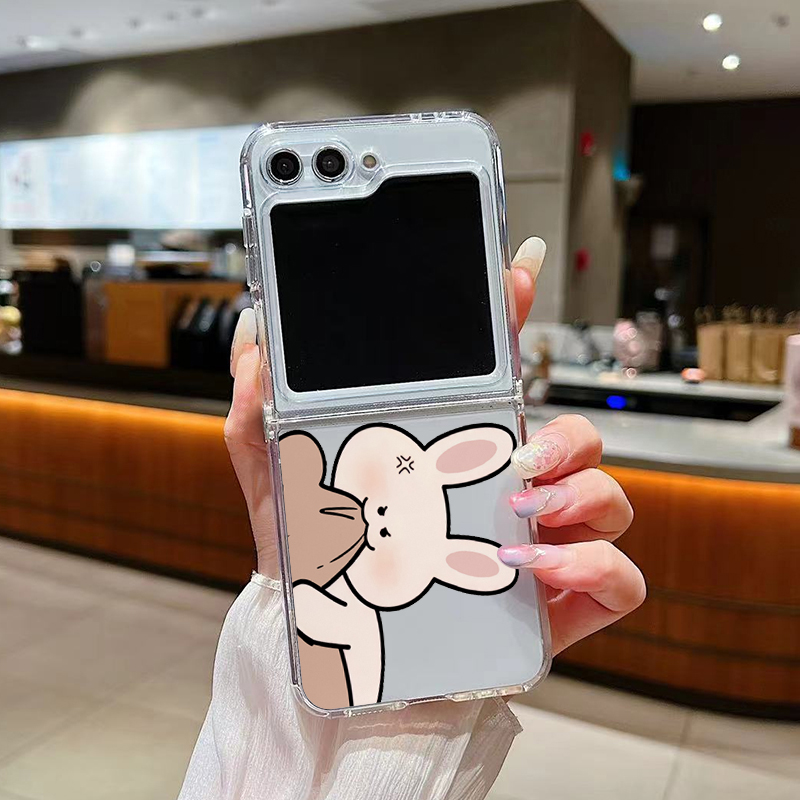 Komik Tavşan Ayı Çiftli Şeffaf - Phone Cases Z Fold 7 incelemesi ve fiyatı