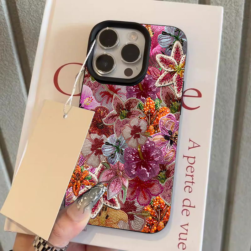 Lüks Boncuklu Çiçek Desenli Ly - Phone Cases Blue incelemesi ve fiyatı