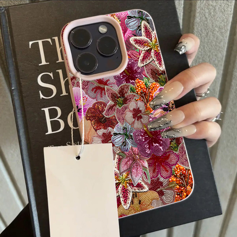 Lüks Boncuklu Çiçek Desenli Ly - Phone Cases Blue incelemesi ve fiyatı