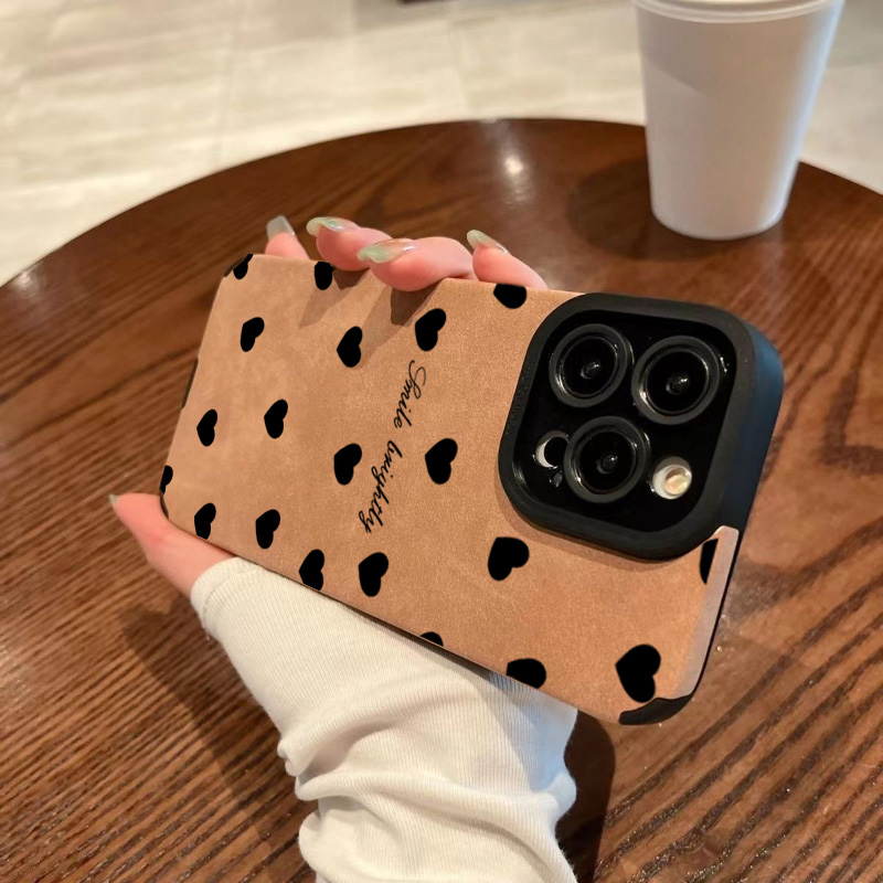 Yeni Lüks Siyah Kalp Desenli Y - Phone Cases For Girls incelemesi ve fiyatı