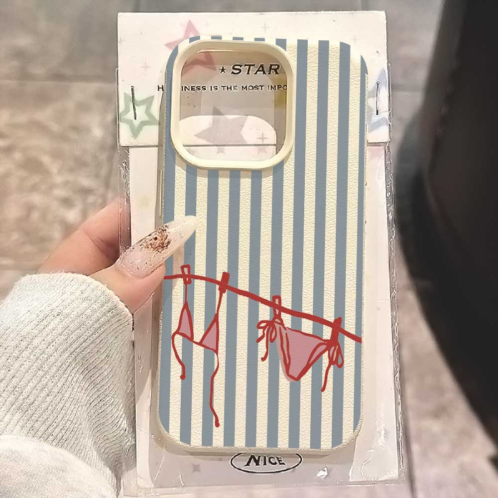 Mavi Beyaz Çizgili Bikini Dese - Phone Cases Blue incelemesi ve fiyatı