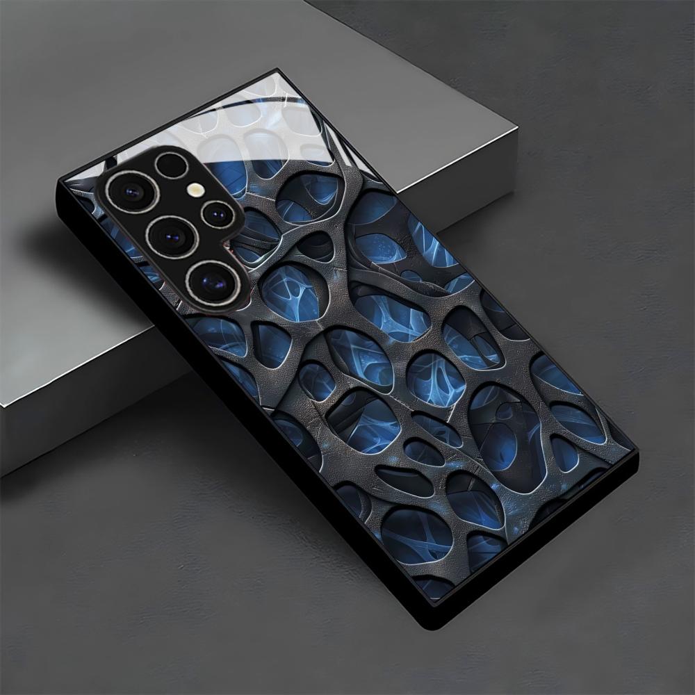 Soğuk mavi petek desenli cam t - Phone Cases Blue incelemesi ve fiyatı