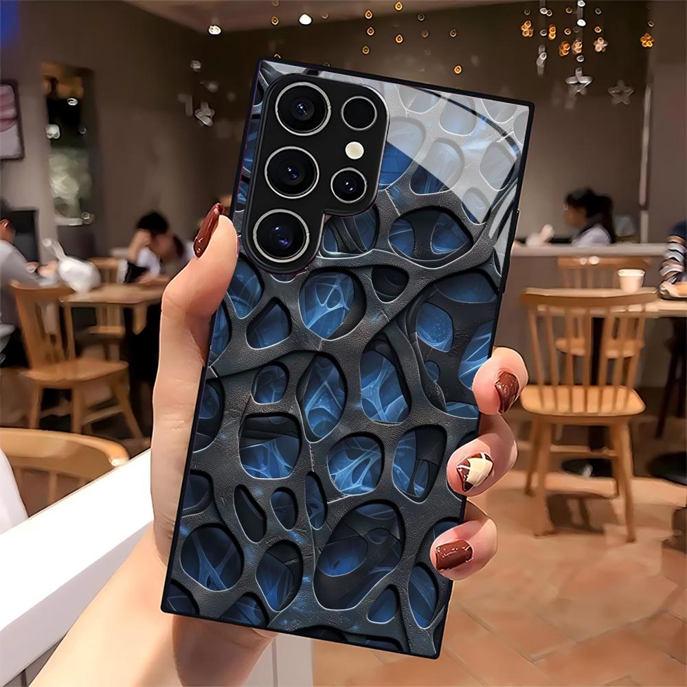 Soğuk mavi petek desenli cam t - Phone Cases Blue incelemesi ve fiyatı
