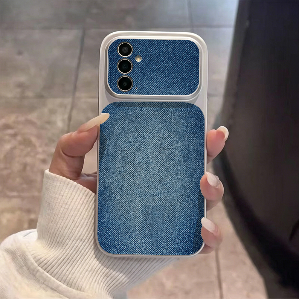 Retro Mavi Kot Görünümlü PU De - Phone Cases With Camera Cover incelemesi ve fiyatı