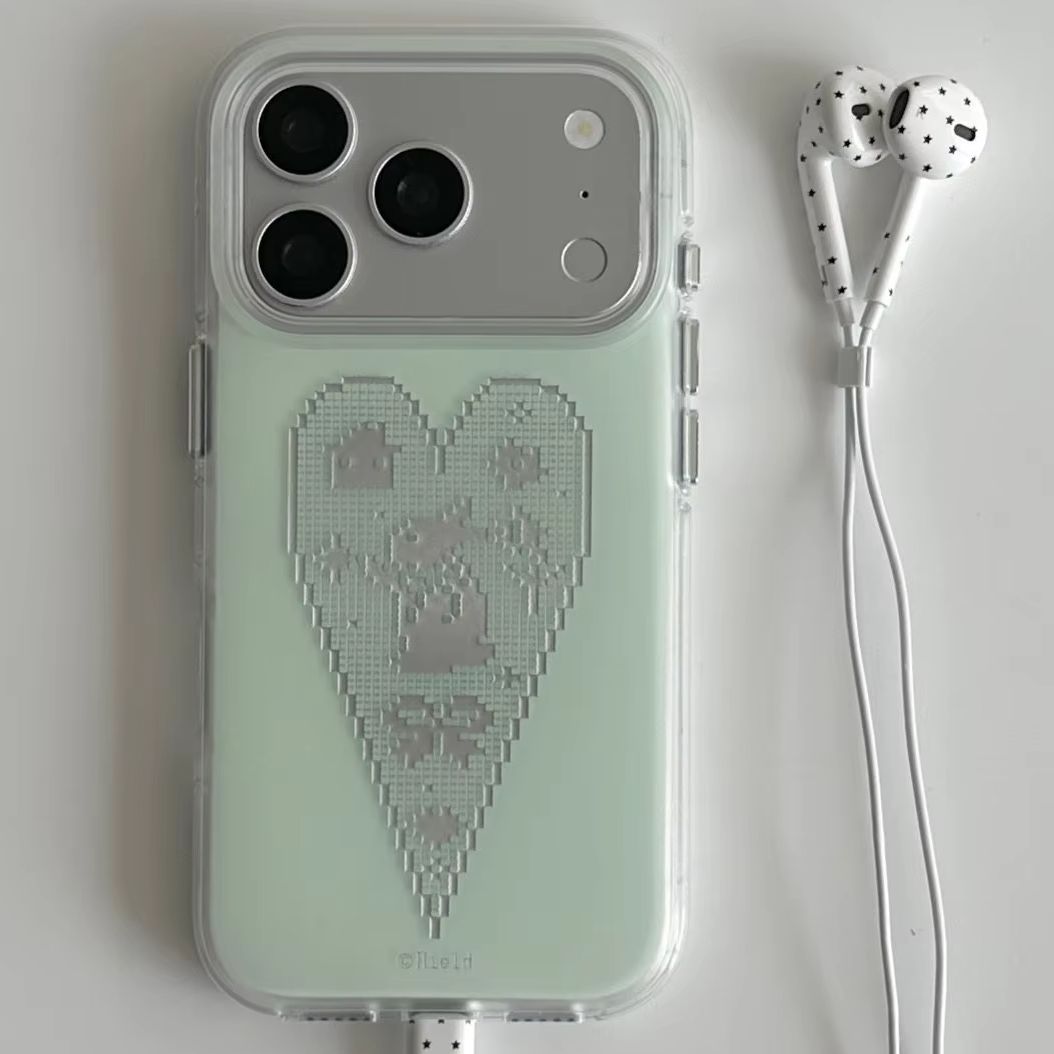 Kore Tarzı Yeşil Aşk Piksel Ta - Phone Cases Korea incelemesi ve fiyatı
