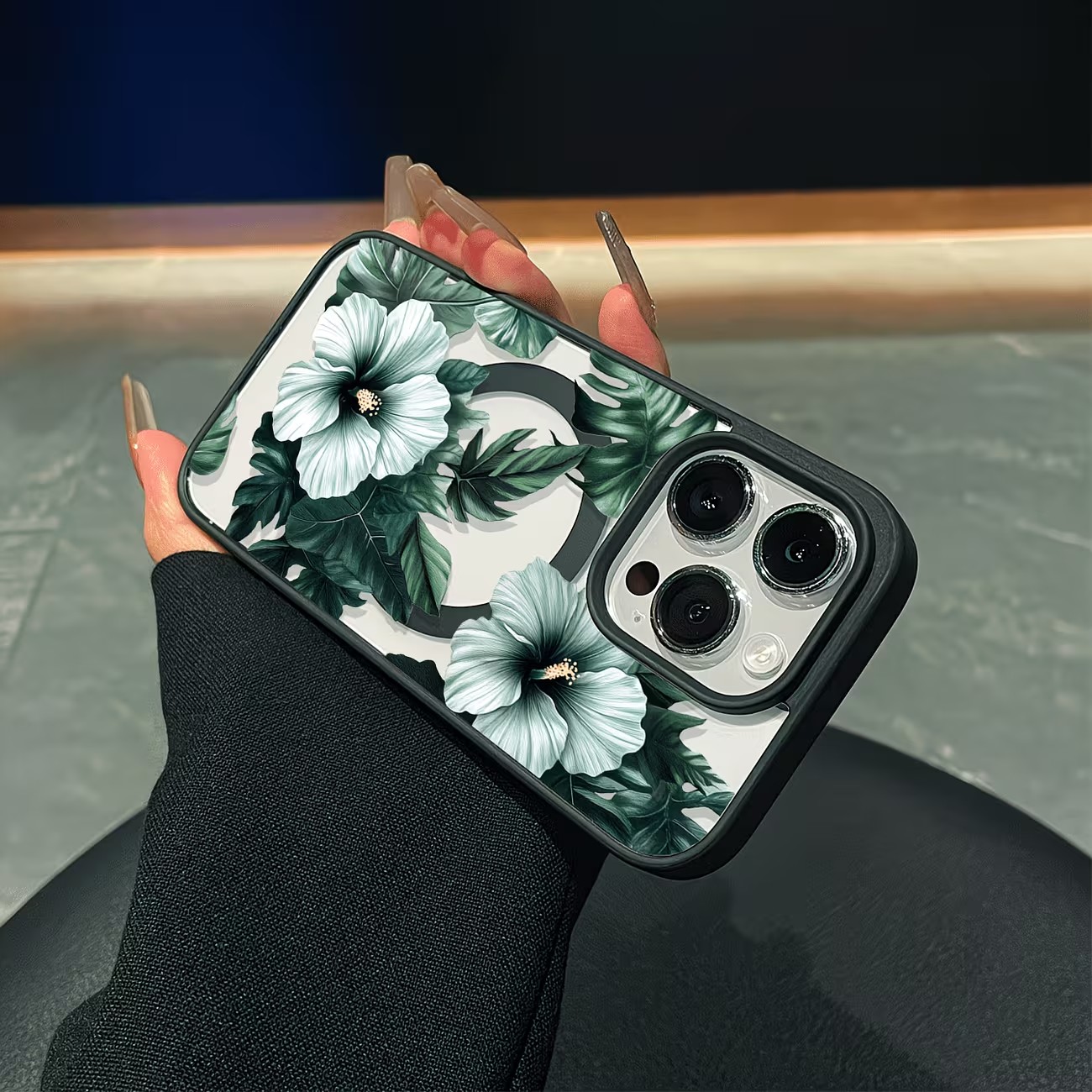 Yeşil Çiçek Desenli Telefon Kı - Phone Cases Magnetic incelemesi ve fiyatı