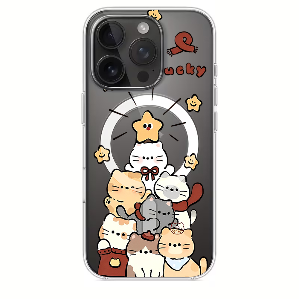 Sevimli Karikatür Kedi Baskılı - Phone Cases Magnetic incelemesi ve fiyatı